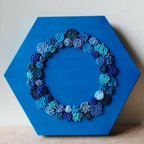 作品刺繍糸で作った花のリース