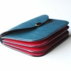 作品『mimosa wallet』ブルー×ピンク