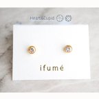 作品【ifumé】New!つけっぱなしOK！Heart&Cupidのベゼルピアス&イヤリング 金属アレルギー対応サージカルステンレス 母の日にお薦め♪