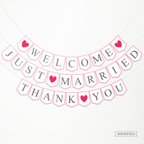 作品＜3本セット＞ウェディング用ガーランド（6色よりご選択可能）：JUST MARRIED、THANK YOU、WELCOME