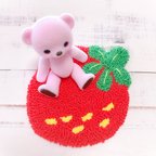 作品🍓いちごラグ＊赤【ドール用ミニサイズ】