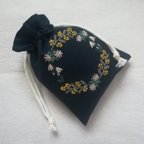 作品Winter flower wreath (navy)✿コットン100%