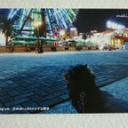 作品ポストカード　神戸港と犬シリーズ　「おーちゃんと観覧車」
