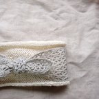 作品tricot turban -white on silvergrey-　（ヘアバンド）