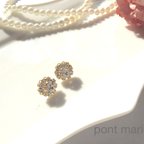 作品swarovski flower pierce