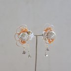 作品rattan fluer pierce&earring  ラタンフルールピアス&イヤリング　オレンジ