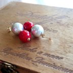作品【pebble Ammi】Vintage paper pearl ｘVintage beads　ピアス　<a021-ear>