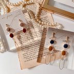 作品color round beads piace and earrings