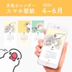 作品スマホ壁紙 文鳥カレンダー4月・5月・6月