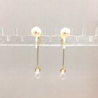 作品earring/クリスタルパール 雫スワロのバックキャッチ