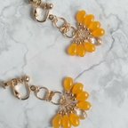 作品【再販】雫のタッセルイヤリング/ピアス (イエロー) #2;   Tassel earring (sunshine yellow) #2