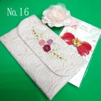 作品【新作♡ハンドメイド】薔薇刺繍の袱紗(ふくさ)　薔薇ラメ　ピンク　　冠婚葬祭　№16