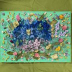 作品紫陽花と野の花　アートフラワー