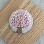 作品刺繍ブローチ☆桜の木