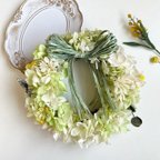 作品選べるタグ付き♡グリーン　紫陽花リース　リース　お洒落　お祝い　ウェディング　結婚式　母の日 母の日ギフト 誕生日　ウェディングリース　新築祝い　ブライダル　夏リース グリーン