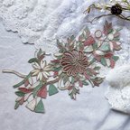 作品1枚 金糸入り 花 フラワー 刺繍 ケミカルレース モチーフ アップリケ BK240307 ハンドメイド 手芸 素材