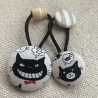 作品【送料無料】猫　くるみボタンヘアゴムセット