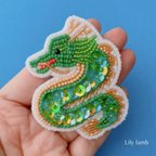 作品ビーズ刺繍の龍　※完成品販売