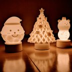 作品【3点セット】サンタさん＆雪だるまくまさんランプのクリスマス〜3Dプリンター製間接照明〜