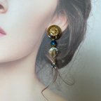 作品ベージュ系ボタン ヴィンテージアクセサリー