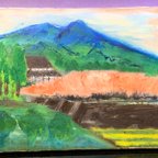 作品油絵    春の里山