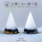 作品最強の魔除け！モリオン黒水晶　☆　1年間交換不要 盛り塩 ２個 セット