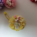 作品姫系デコ盛✳︎ヘアゴム✳︎シフォン×うさぎ✳︎イエロー