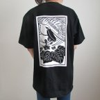 作品【送料無料】桐にハシビロコウ カラー Tシャツ 全８色 前後プリント【受注生産】