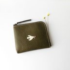 作品【白い鳥と小花のコンパクトなお財布】gre