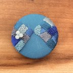 作品ビーズ刺繍くるみボタン（ヘアゴム/ブローチ）