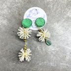 作品Flower cravate〝花結び〟green /フラワーピアス・フラワーイヤリング