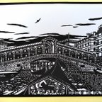 作品切り絵　＊「 リアルト橋  （ ヴェネツィア ）」