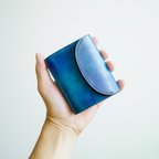 作品flap mini wallet [ ブルーグラデーション ] ミニ財布 コンパクトウォレット パティーヌ