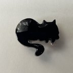 作品★ 黒猫　帯留　小さい　三分紐用　チェシャ猫　