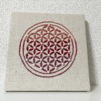 作品フラワーオブライフ　刺繍のパネル