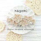 作品ナチュラルなお花のバレッタ つまみ細工 nagomi 