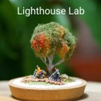 作品ジオラマインテリア　小さな風景miniature tree 秋の朝