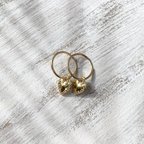 作品K14 gold filled heart charm earrings 