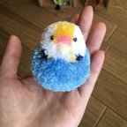 作品小鳥のぽんぽんセキセイインコ（青）チャーム