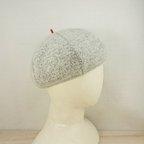 作品wool blend beret   white×gray