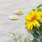 作品刺繍ぱっちんピン2個セット❀お花とちょうちょ