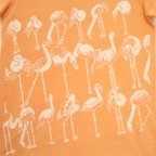 作品型染めSサイズ動物Tシャツ (女性用) ～フラミンゴ～