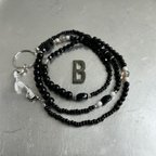 作品■ black × gray 3way ネックレス■マスクストラップ、グラスコード，グラスチェーン、男女兼用