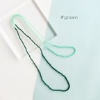 作品ミント グリーン KABURU 留め具のない かぶるタイプのガラスビーズネックレス 緑 80