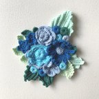 作品かぎ針編み　花のオーナメント　壁飾り　壁掛け　ウォールデコ　刺繍糸　かぎ針編み　あみぐるみ　編みぐるみ
