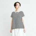 作品NARU ボーダーTシャツ“minami” 619141【カラー:オフ×ブラック】