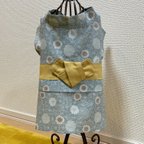 作品★新作★⭐︎犬服⭐︎浴衣 男の子用 菊柄 くすみブルー