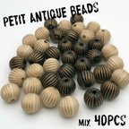 作品【最終SALE 100円♪】【brsr1414acrc】【約10mm】【合計約40個】【color mix】petit antique beads/ピアス/イヤリング/ネックレス