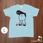 作品ポヤンキー　クルーネックTシャツ　ベビーブルー L