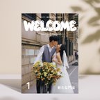 作品ゲストの目を惹く🤍雑誌風ウェルカムボード ｜選べるパネルとキャンバス生地｜結婚式｜送料無料｜ポパイ風｜15